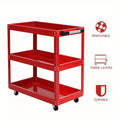 3 Tier Shelf Tool Trolley Cart Tool Storage Trolley with Bearing Wheel Heavy Duty Garage DIY Storage Trolley for Transporting Tools in The Workshop
